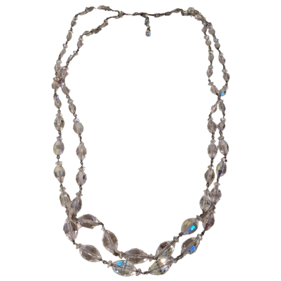 Vintage Austrian crystals long gradient necklace - Picture 3 of 13